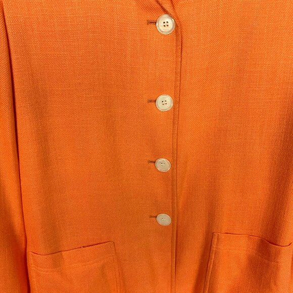 Vintage Y2K Peach Woven Skirt Suit By Susan Bristol Size 10 Blazer 14 Skirt 90s - Picture 2 of 15